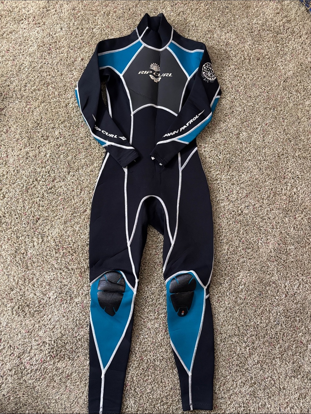 Rip Curl Dawn Patrol Women’s 3/2mm Wetsuit Size 6 Teal Full Suit Black Back Zip